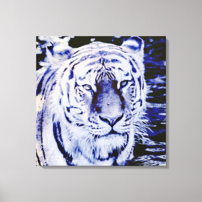 sibirischer Tiger auf eingewickeltem Leinwand (Vorderseite)