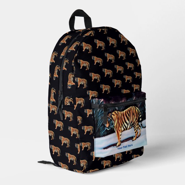 Sibirischer Tiger Bedruckter Rucksack (Rückseitige Ecke links)
