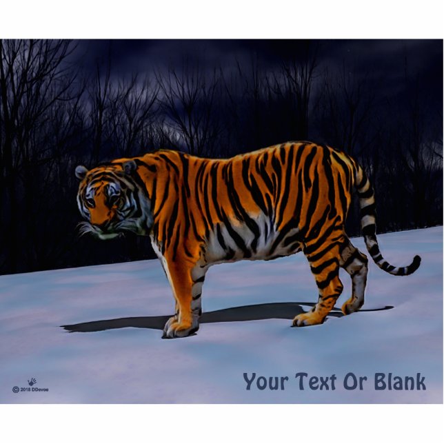 Sibirischer Tiger Fotoskulptur Magnet (Vorne)