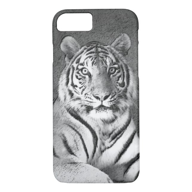 Sibirischer Tiger in Schwarz und Weiß Case-Mate iPhone Hülle (Rückseite)