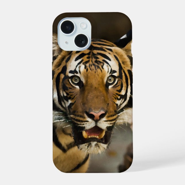 Sibirischer Tiger iPhone 15 Hülle (Rückseite)