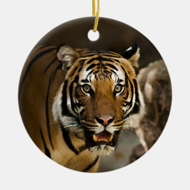 Sibirischer Tiger Keramik Ornament (Vorne)