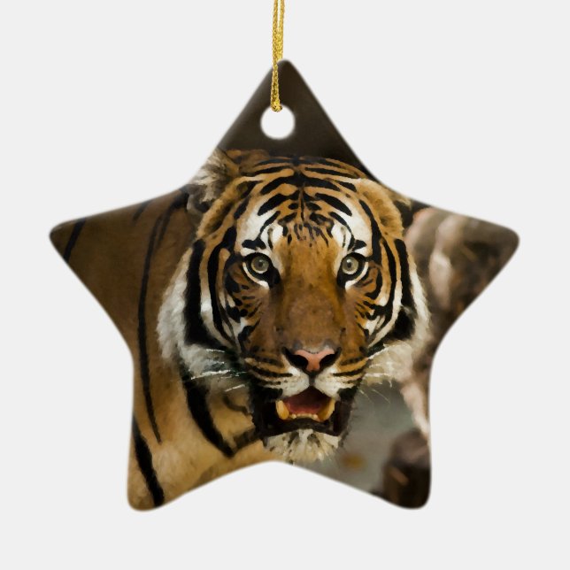 Sibirischer Tiger Keramik Ornament (Vorne)