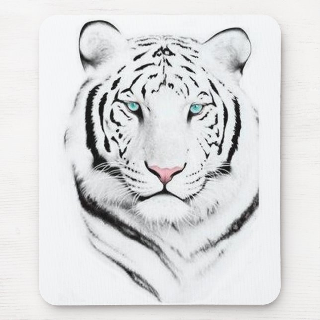 Sibirischer weißer Tiger Mousepad (Vorne)
