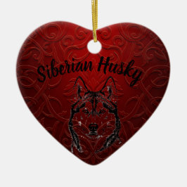 Sibirisches Husky Personalisiert Heart Ornament -