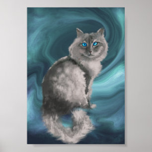 Sibirisches Katzen-Print Poster