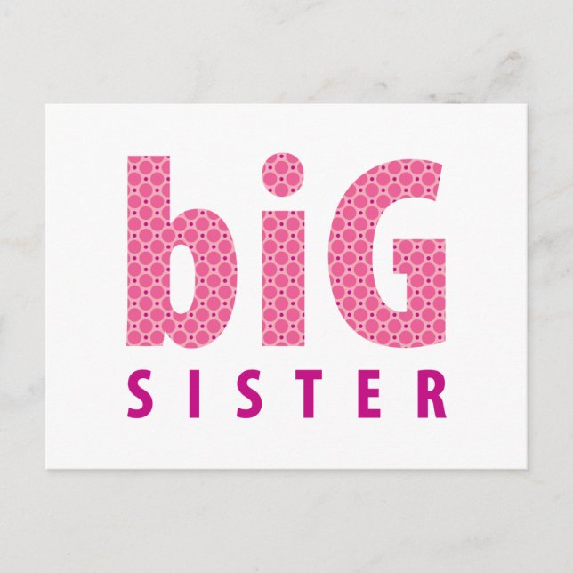 SIBLINGS COLLECTION - große Schwester {pink} Postkarte (Vorderseite)
