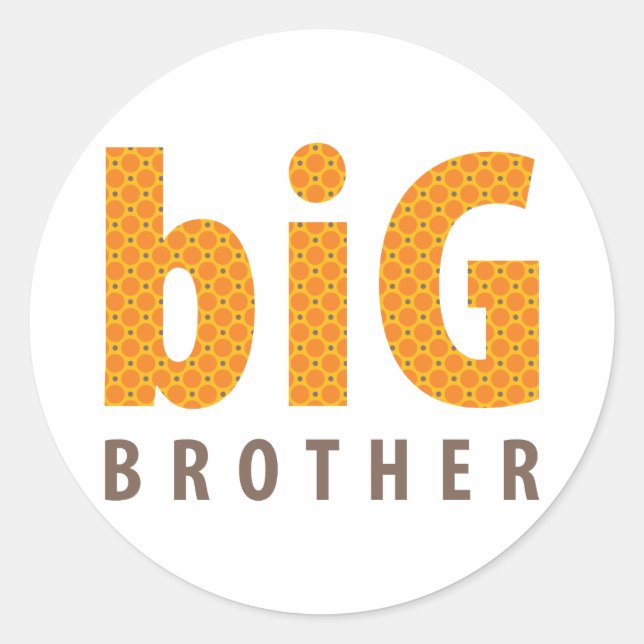SIBLINGS COLLECTION - großer Bruder {orange} Runder Aufkleber (Vorderseite)