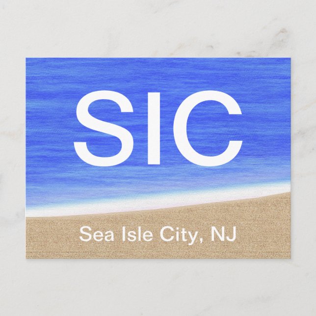 SIC Sea Isle City NJ Beach Postcard Postkarte (Vorderseite)