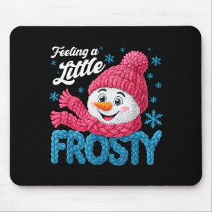 Sich ein bisschen frostig fühlend Süßer Retro-Schn Mousepad
