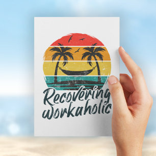 Sich erholender Workaholic Lustige Ferienpostkar Postkarte