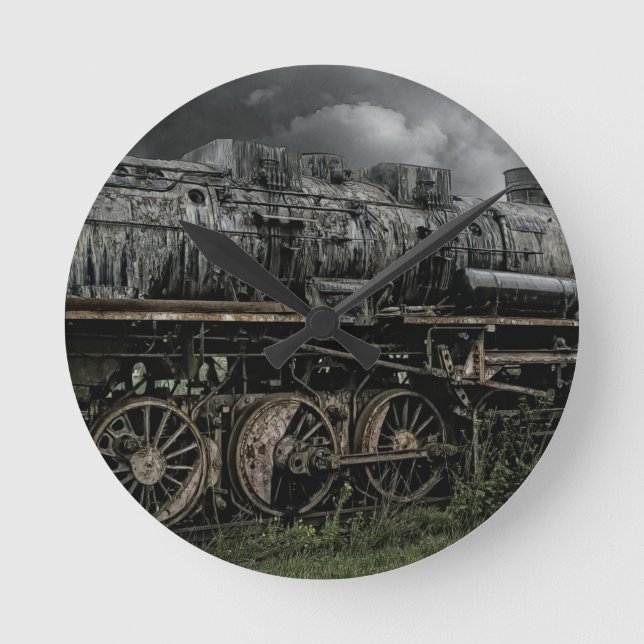 sich fortbewegende runde wanduhr (Vorderseite)