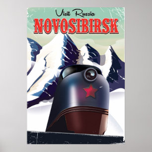 sich fortbewegendes Reiseplakat Nowosibirsks Poster