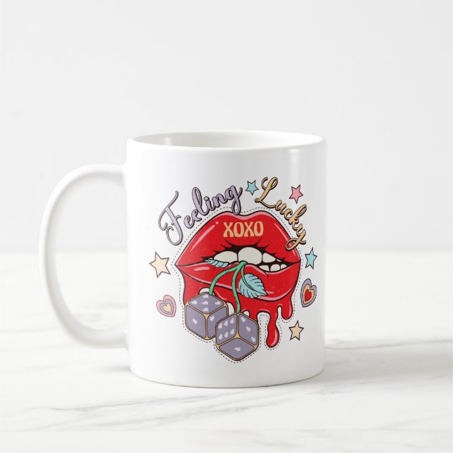 Sich Glücklich Fühlend Kaffeetasse (Links)