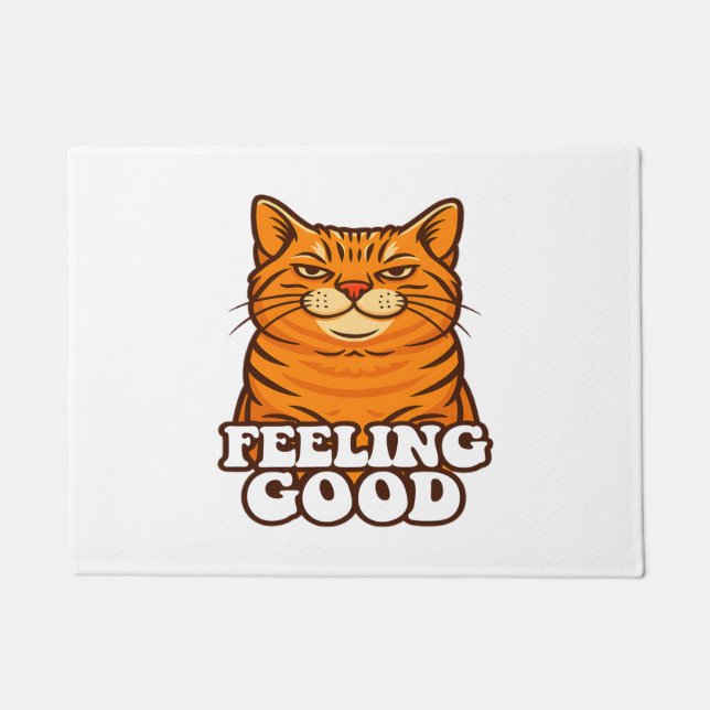 Sich gut fühlende Coole Katze Fußmatte (Vorderseite)
