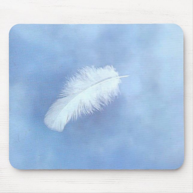 Sich hin- und herbewegende weiße Feder Mousepad (Vorne)