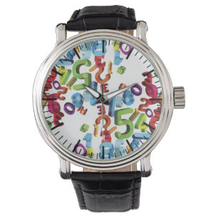 Sich hin- und herbewegende Zahl-Uhr auf weißem Armbanduhr
