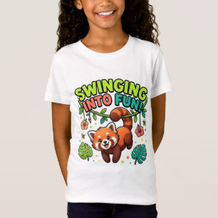 Sich in den Spaß schwingen Süßes Rotpanda-T-Shirt T-Shirt