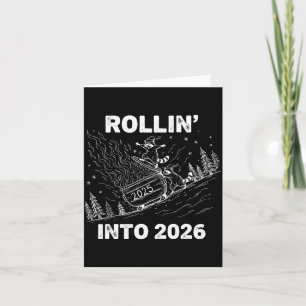 Sich ins Jahr 2026 stürzen Dumpster Fire Silvester Karte