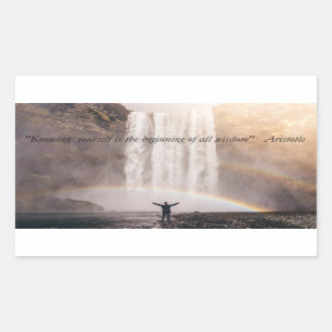 Sich kennen Zitat - Rechteck-Aufkleber Rechteckiger Aufkleber