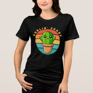 Sich scharf fühlend Lustiger Kawaii Süßer Kaktus Z Tri-Blend Shirt