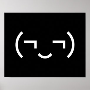 Sich selbstgefällig gebendes Emoticon (¬‿¬) japani Poster