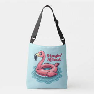 Sich über Wasser Haltender Lustiger Flamingo Pool  Tragetaschen Mit Langen Trägern