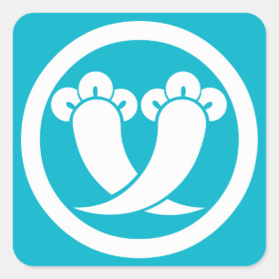 Sich überschneidende Nelken im Kreis Quadratischer Aufkleber