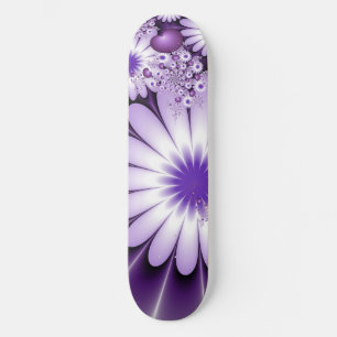 Sich verlieben Abstrakte Blumen und Herzen Fraktal Skateboard