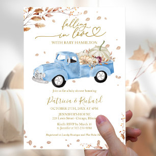 Sich Verliebender Rosa LKW Jungen Baby Shower Einladung