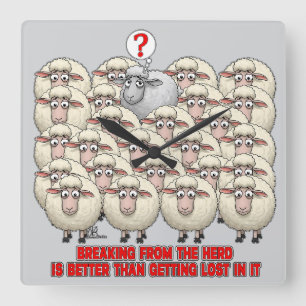 SICH VOM RUDEL ZU LÖSEN IST BESSER ALS SICH ZU VER QUADRATISCHE WANDUHR