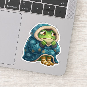 Sich vor Menschen versteckender Frosch Aufkleber