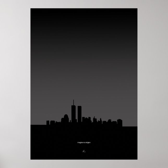 sich vorstellen, dass es kein religiöses Welthande Poster (Vorne)