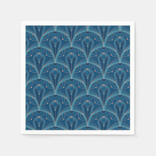 Sich wiederholendes geometrisches Art Deco-Muster Serviette