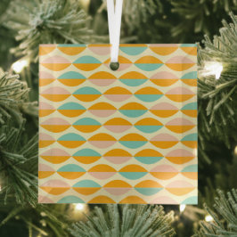 Sich wiederholendes geometrisches Muster auf beige Ornament Aus Glas