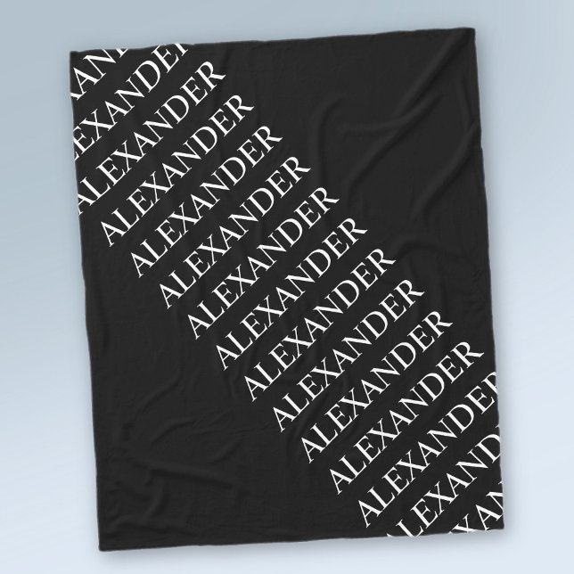 Sich wiederholendes Namens- oder Wortmuster Schwar Fleecedecke (Von Creator hochgeladen)