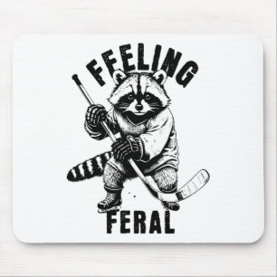 Sich wild fühlend Lustiger wilder Waschbär-Hockey Mousepad