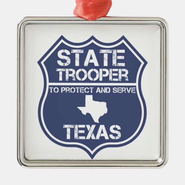 Sich zu schützen und zu dienen Texas-StaatTrooper Silbernes Ornament (Vorne)