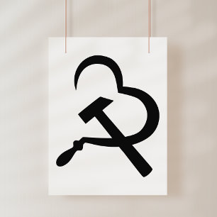Sichel und Hammer, Herz, Liebe, Kommunismus Poster