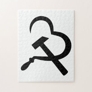 Sichel und Hammer, Herz, Liebe, Kommunismus Puzzle
