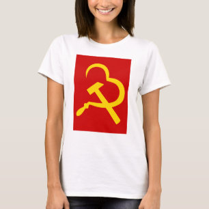 Sichel und Hammer, Herz, Liebe, Kommunismus T-Shirt