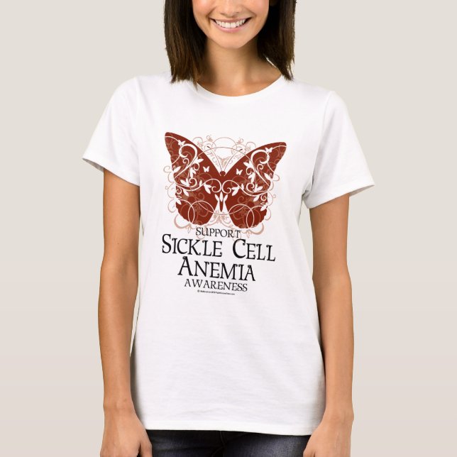Sichel-Zellen-Anämie-Schmetterling T-Shirt (Vorderseite)
