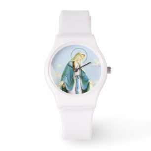 Sichelförmige Mond-Uhr Jungfrau-Marys Armbanduhr