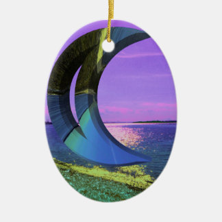 Sichelförmige Mond-Verzierung Keramik Ornament