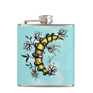 Sichelförmiger Mond eingewickelt in der Flachmann