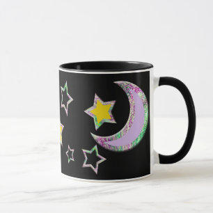 Sichelförmiger Mond u. Sterne Tasse