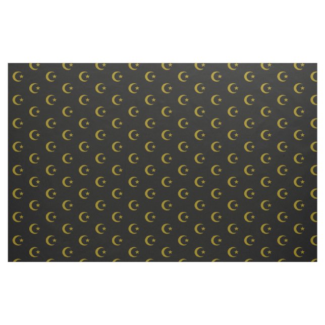 Sichelförmiger Mond und Stern gekämmte Baumwolle Stoff (Fat Quarter (45,7 x 55,9 cm))