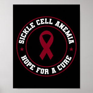 Sichelzellanämie Krieger-Scd Burgundy-Bewusstsein Poster