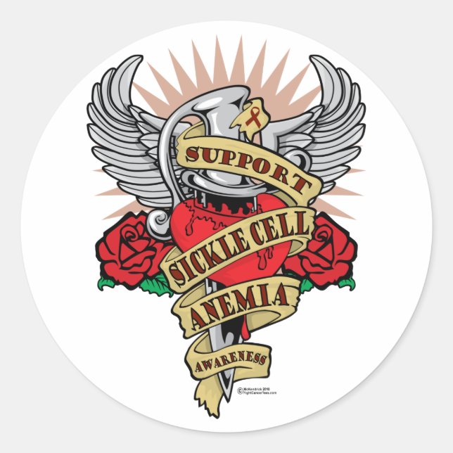 Sichelzellenanämie Runder Aufkleber (Vorderseite)