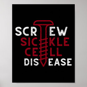 Sichelzellerkrankung Vintage Schraubendrehscheibe Poster